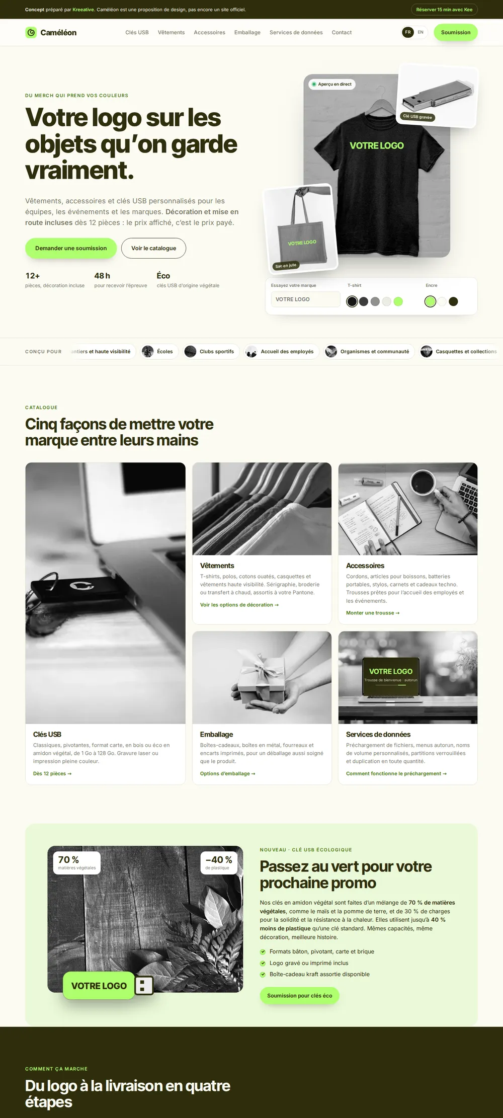 Caméléon home page, full length