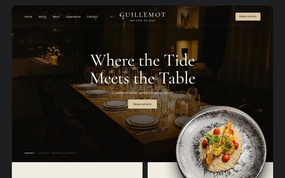Guillemot home page on desktop